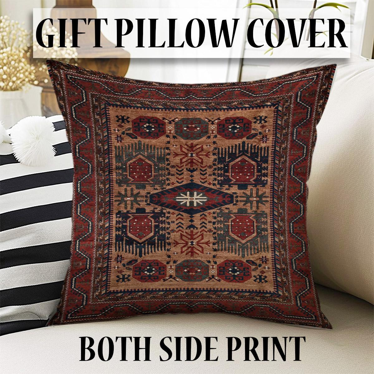 Authentic Ethnic Retro Persian Non-Slip Turkish Kilim Area Rug, Washable Living Room Rugs with pillow case gift, Housewarming Gift