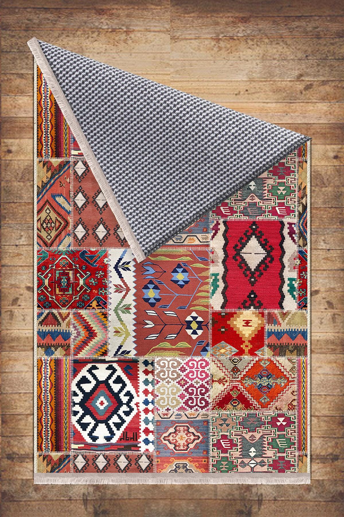 Authentic Ethnic Retro Persian Non-Slip Turkish Kilim Area Rug, Washable Living Room Rugs with pillow case gift, Housewarming Gift