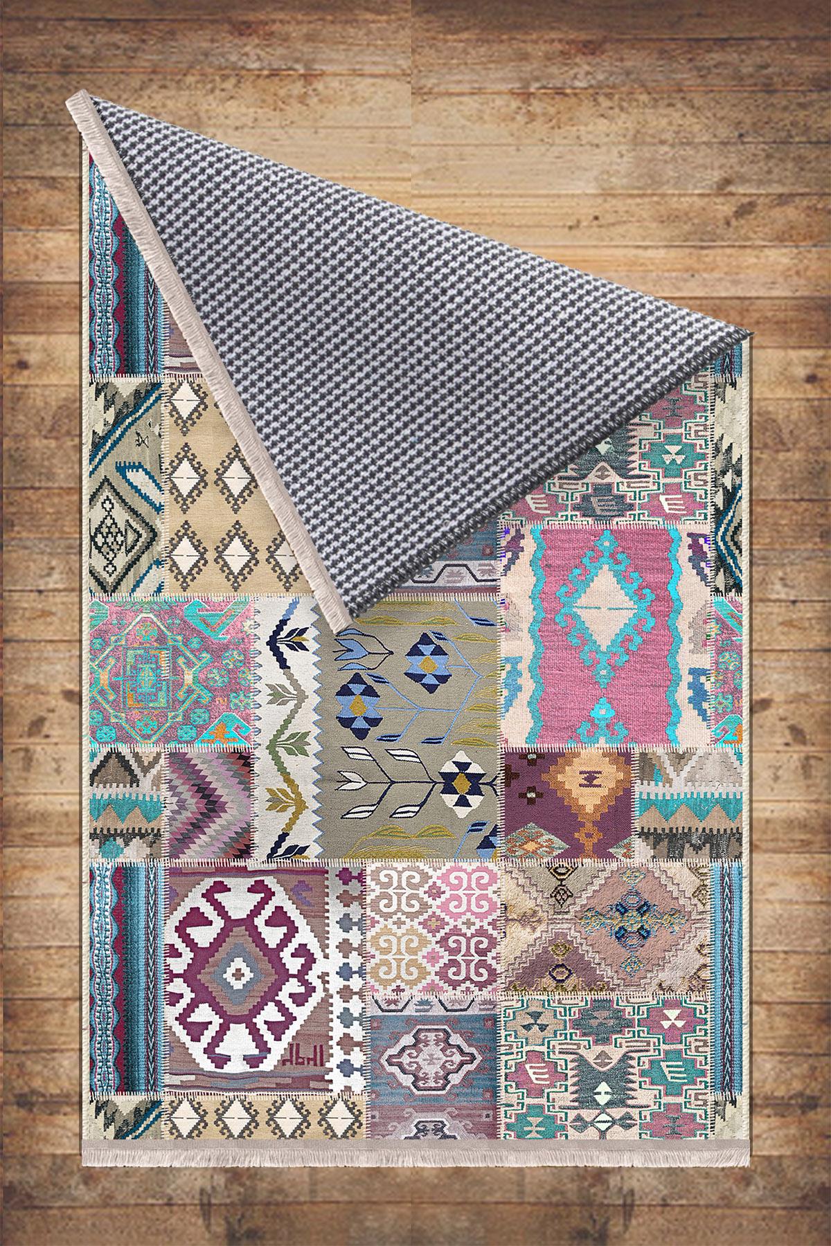 Authentic Ethnic Retro Persian Non-Slip Turkish Kilim Area Rug, Washable Living Room Rugs with pillow case gift, Housewarming Gift