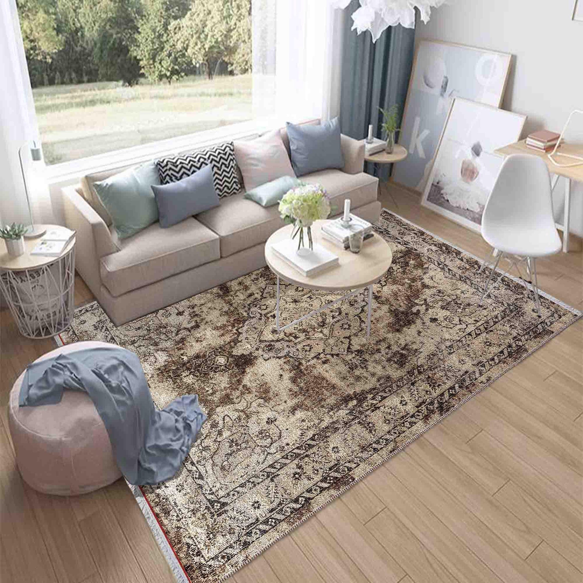 Authentic Ethnic Retro Persian Anatolian Turkish Kilim Area Rug, Washable Non Slip Living Room Rugs with pillow case gift, Housewarming Gift