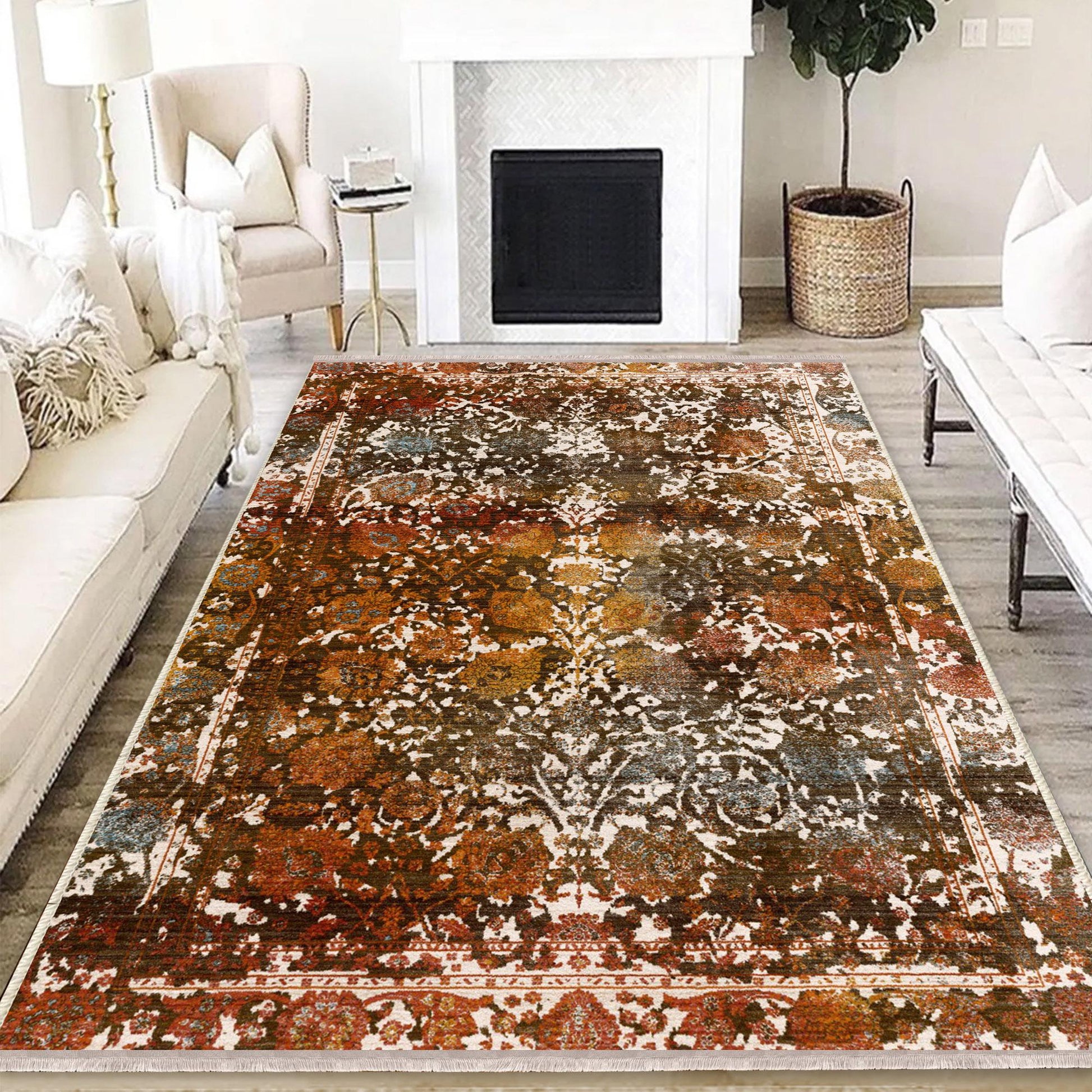 Authentic Ethnic Retro Persian Anatolian Turkish Kilim Area Rug, Washable Non Slip Living Room Rugs with pillow case gift, Housewarming Gift