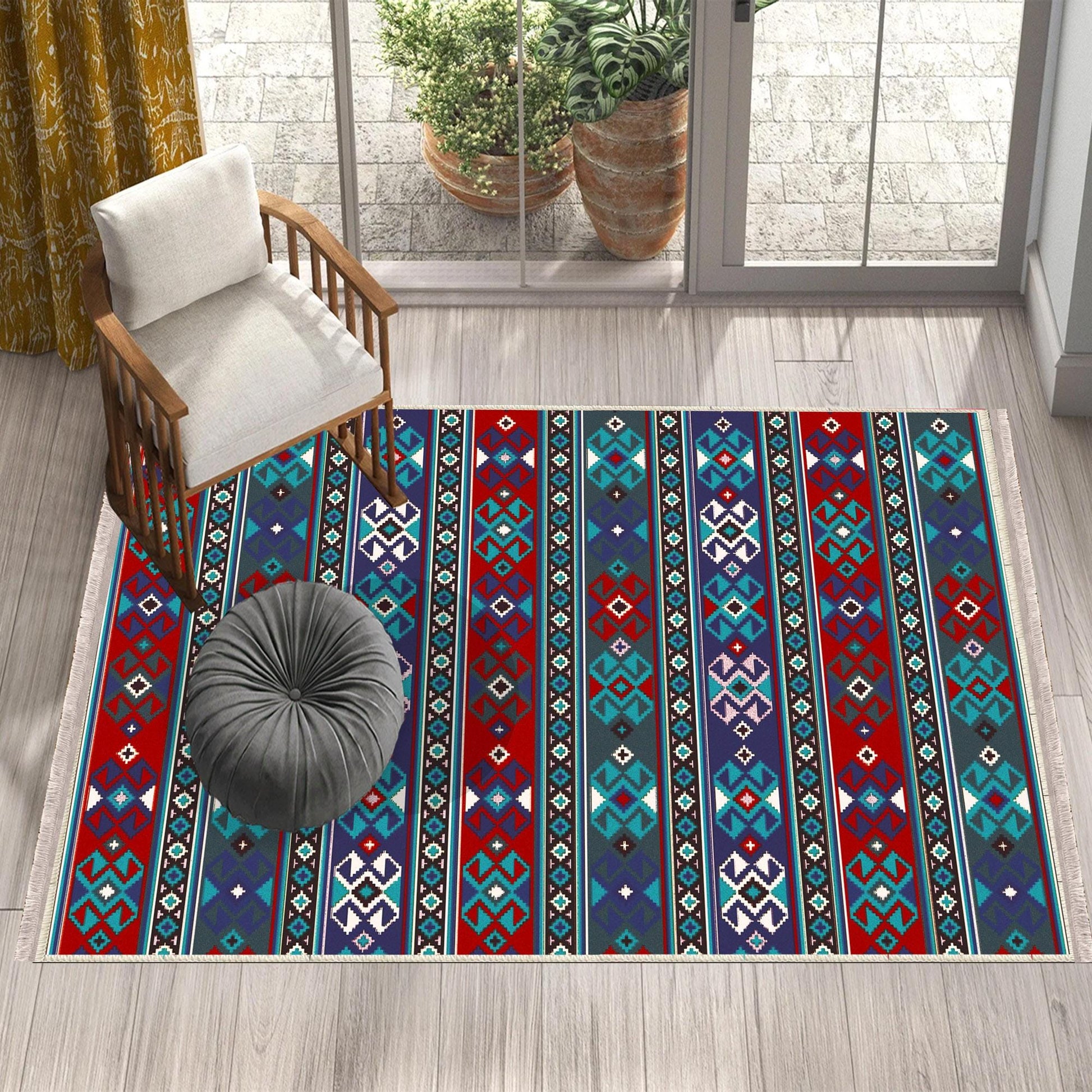 Authentic Ethnic Retro Persian Anatolian Turkish Kilim Area Rug, Washable Non Slip Living Room Rugs with pillow case gift, Housewarming Gift