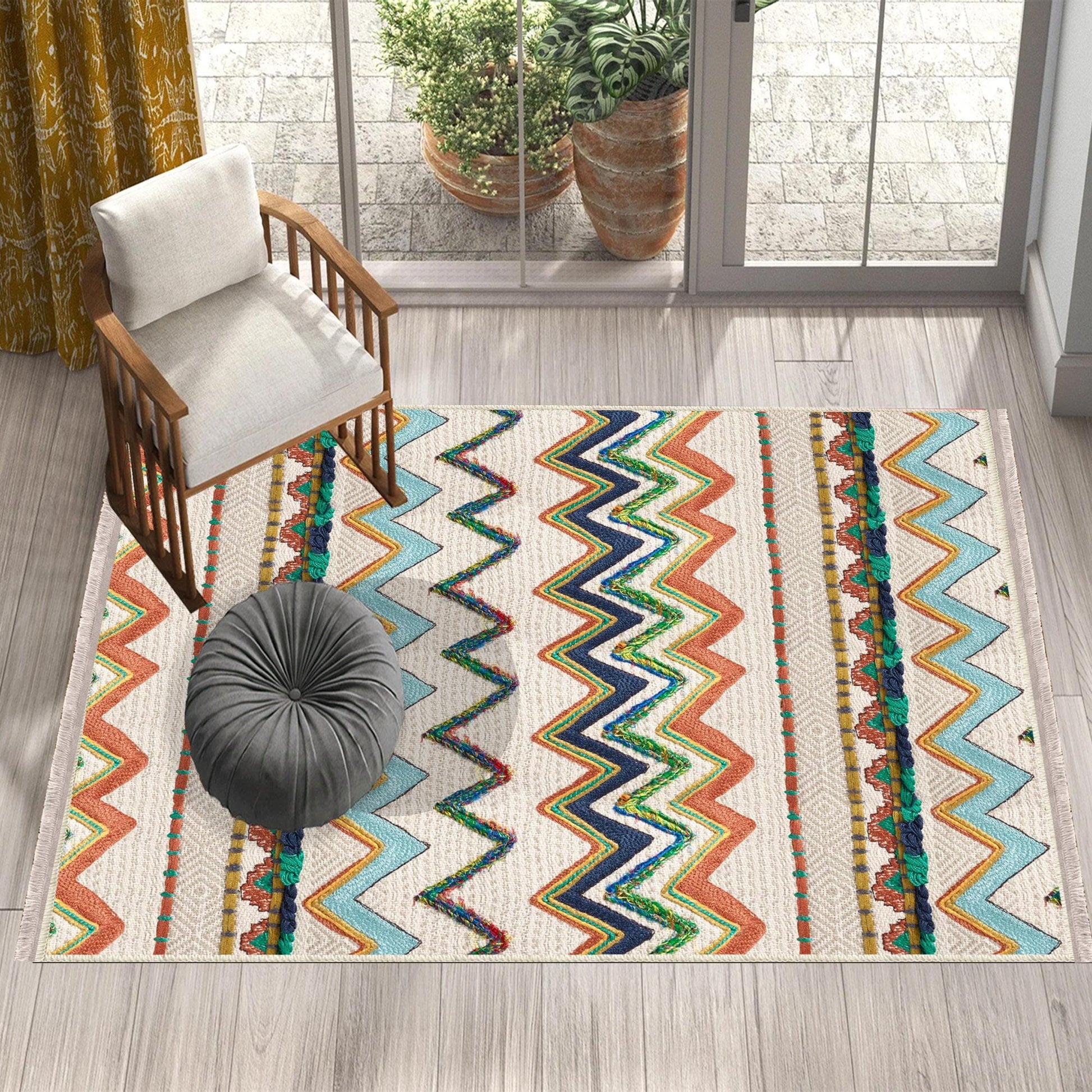 Authentic Ethnic Retro Persian Anatolian Turkish Kilim Area Rug, Washable Non Slip Living Room Rugs with pillow case gift, Housewarming Gift