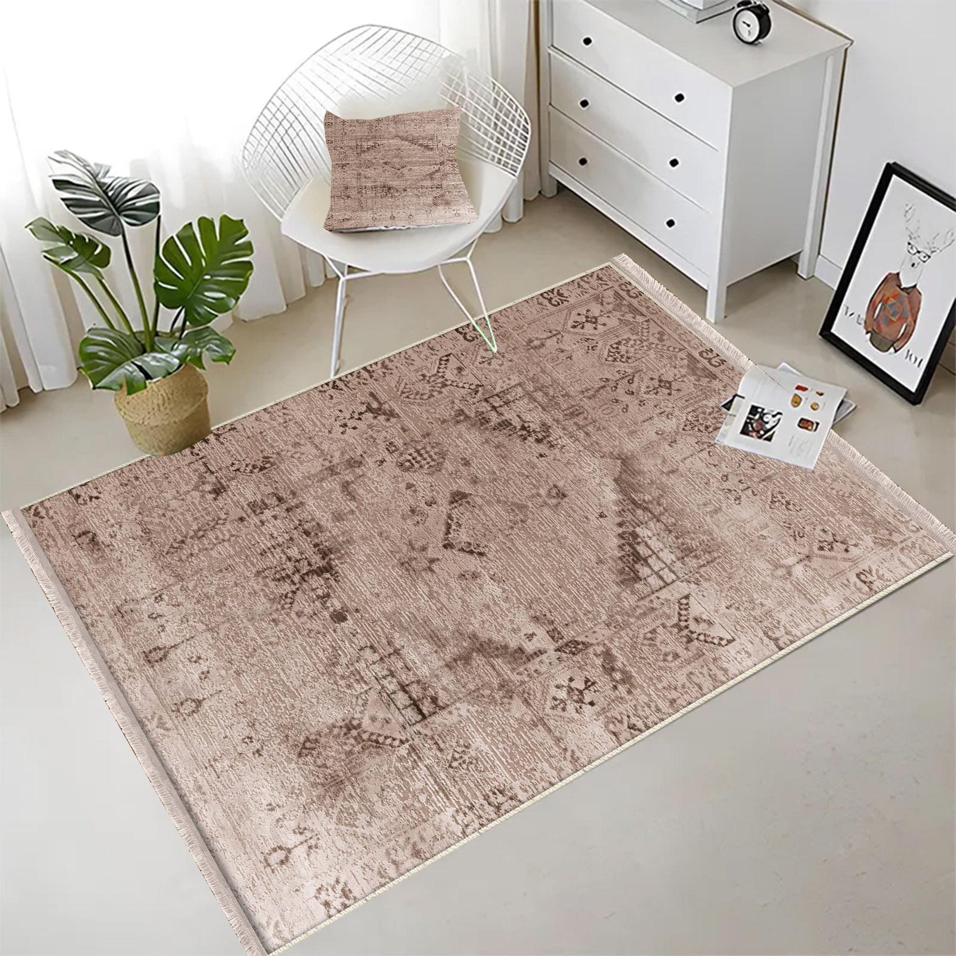 Authentic Ethnic Retro Persian Anatolian Turkish Kilim Area Rug, Washable Non Slip Living Room Rugs with pillow case gift, Housewarming Gift