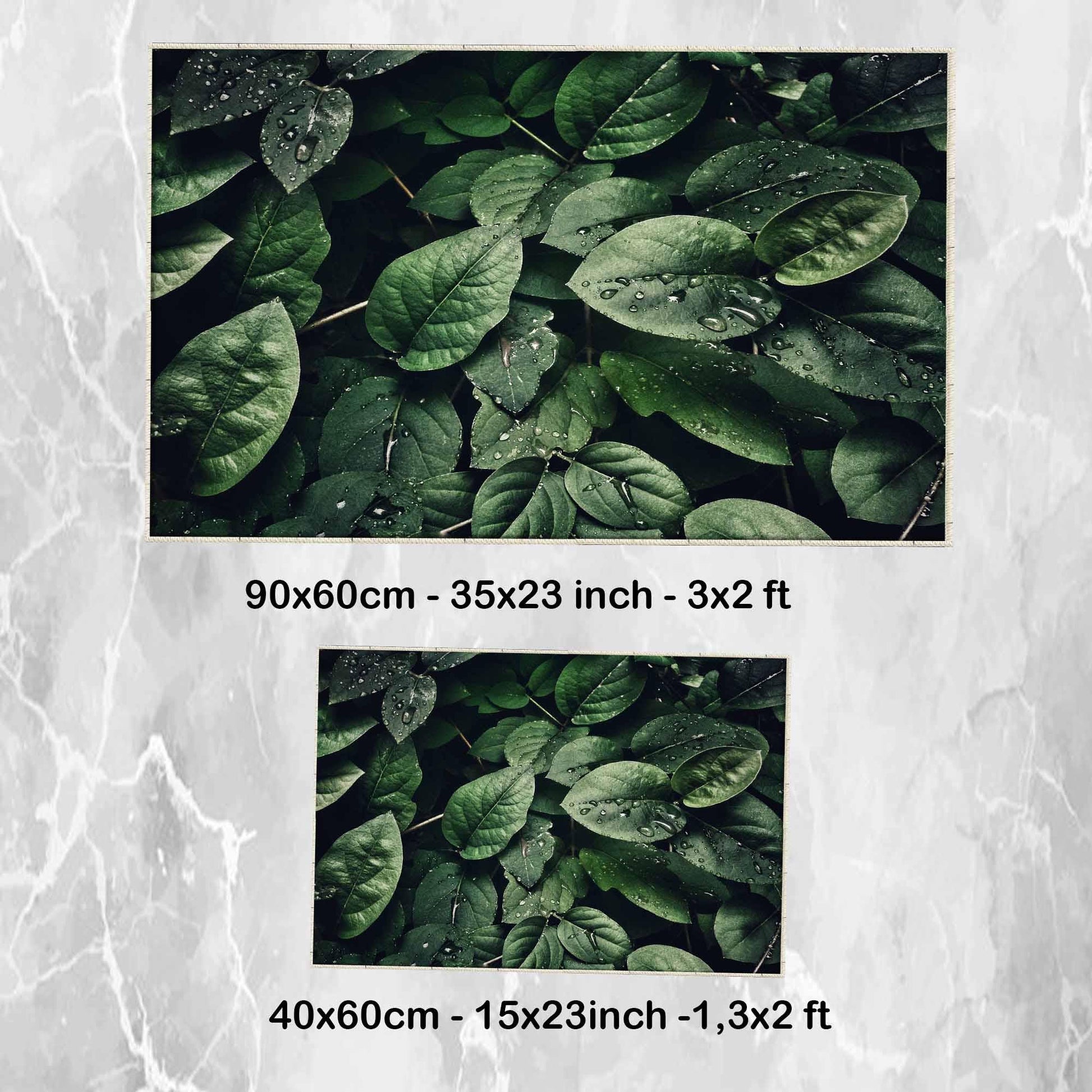 Green Tropical Leaves Floral Bathroom Rug - Modern Non Slip Bath Mat, Quick Dry Washable Toilet Mat, Soft Modern Bathroom Decor