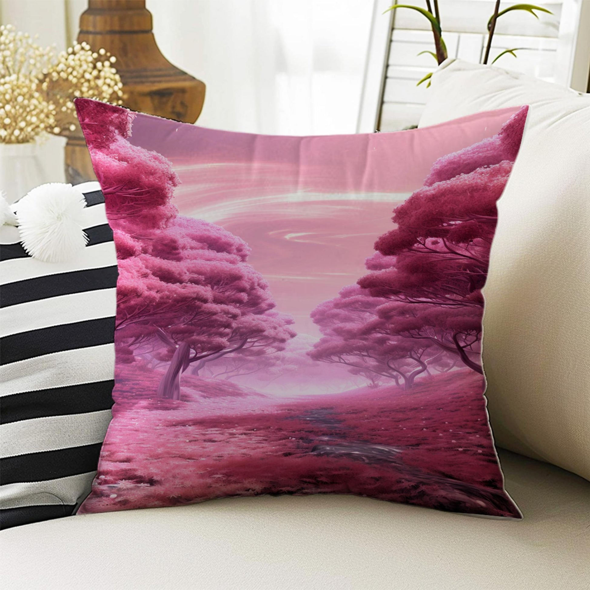 Kids Room Decor Girls Garden Floral Flowers Pillow Covers, Bold Nursery Cushion & Decorative Children Throw Pillowcases for Playroom