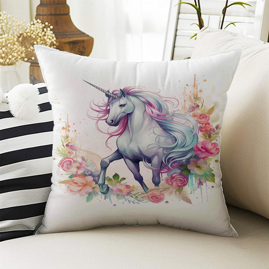 Kids Room Decor Cute Unicorn Hose Animal Pillow Covers, Bold Nursery Cushion & Decorative Children Throw Pillowcases for Playroom