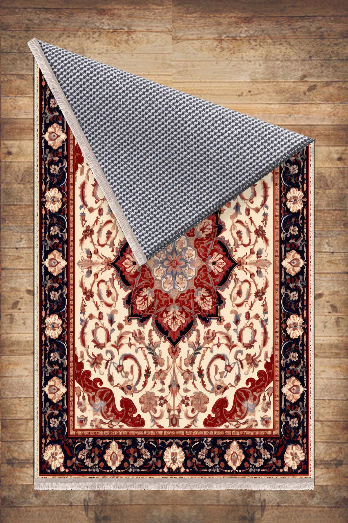 Persian Vintage Style Rug, Red Burgundy Turkish Ottoman Carpet, Soft Textured Kitchen Runner Bohemian Area Rug for Living Room Bedroom