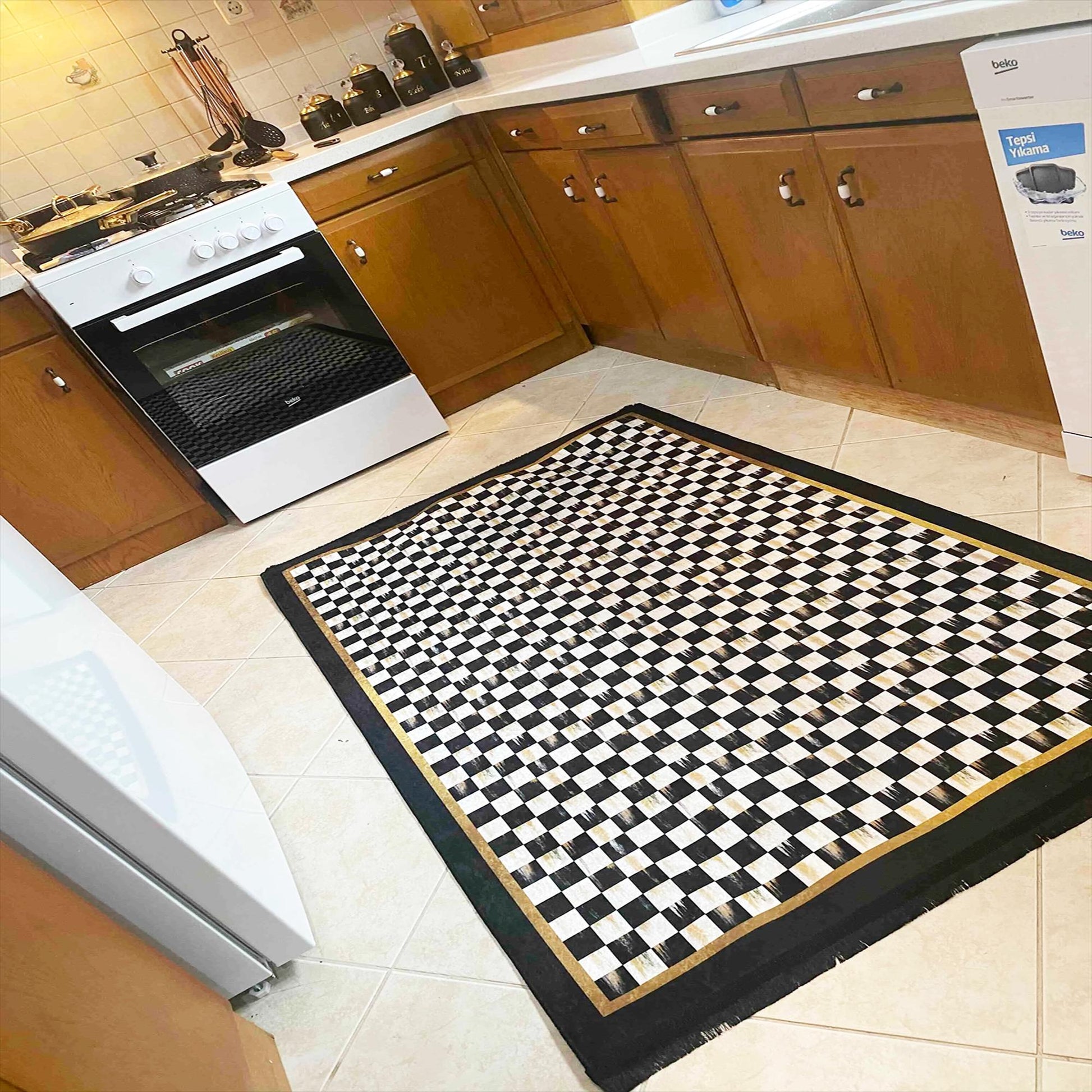 Washable Non-Slip Kitchen Runner Rug Floor Mat, Non-Slip Kitchen Mat, Home Decor Kitchen Rug, Modern Design Kitchen Mat