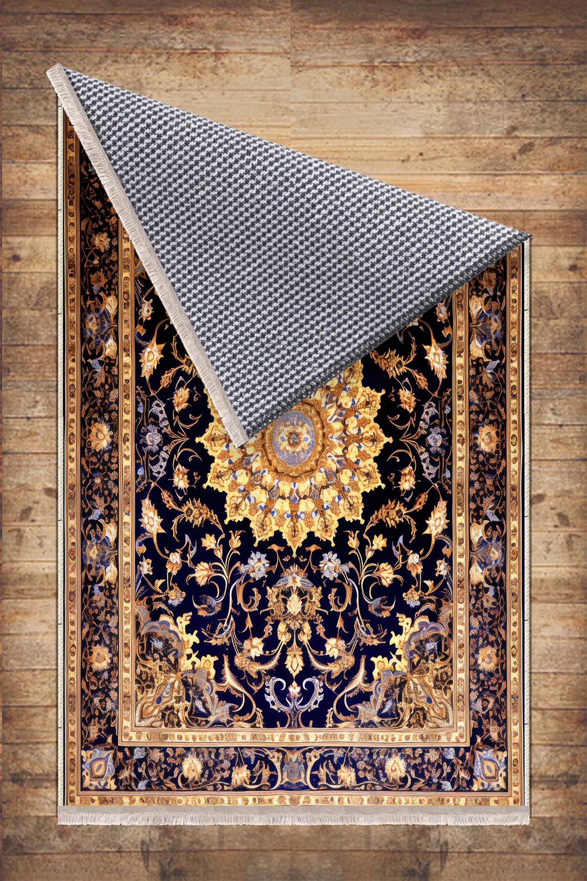 Persian Ethnic Victorian Tribal Rug - Brown Yellow Black Turkish Floral Medieval Carpet, Soft Textured Kitchen Runner Bohemian Area Rug