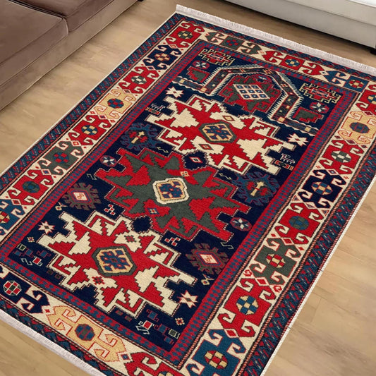 Authentic Ethnic Retro Persian Non-Slip Turkish Kilim Area Rug, Washable Living Room Rugs with pillow case gift, Housewarming Gift