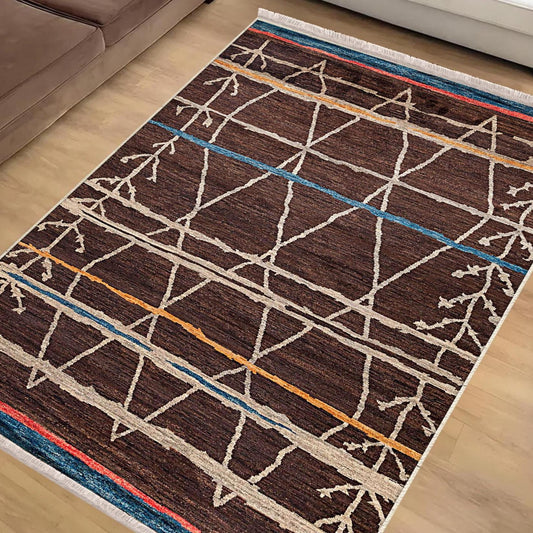Authentic Ethnic Retro Persian Non-Slip Turkish Kilim Area Rug, Washable Living Room Rugs with pillow case gift, Housewarming Gift