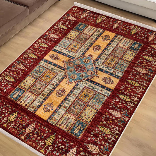 Authentic Ethnic Retro Persian Non-Slip Turkish Kilim Area Rug, Washable Living Room Rugs with pillow case gift, Housewarming Gift