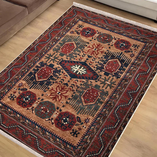 Authentic Ethnic Retro Persian Non-Slip Turkish Kilim Area Rug, Washable Living Room Rugs with pillow case gift, Housewarming Gift