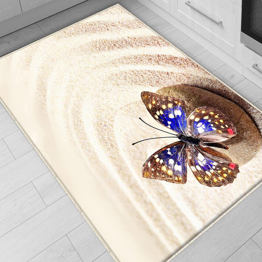 Butterfly Kitchen Runner Rug Non-Slip Washable Floor Mat, Modern Home Decor Kitchen Mat, Durable & Comfortable Non-Skid Kitchen Rug