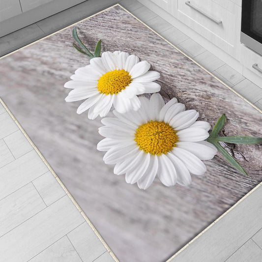 Daisy Floral Flowers Kitchen Runner Rug Non-Slip Washable Floor Mat Modern Floral Design Home Decor Kitchen Mat