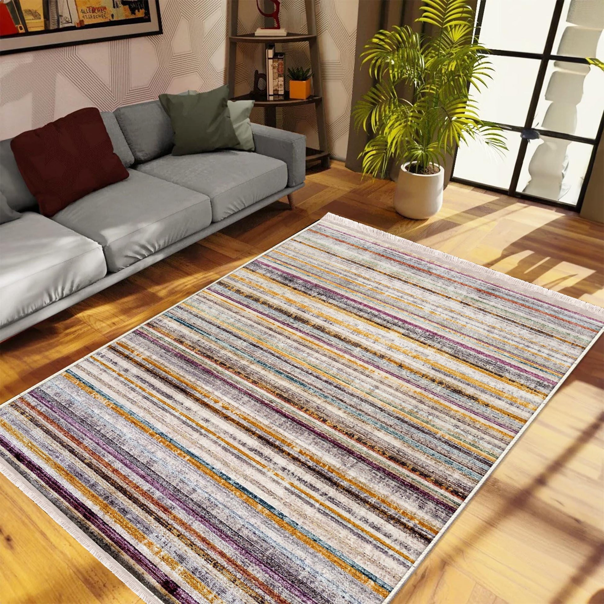 Authentic Ethnic Retro Persian Non-Slip Turkish Kilim Area Rug, Washable Living Room Rugs with pillow case gift, Housewarming Gift