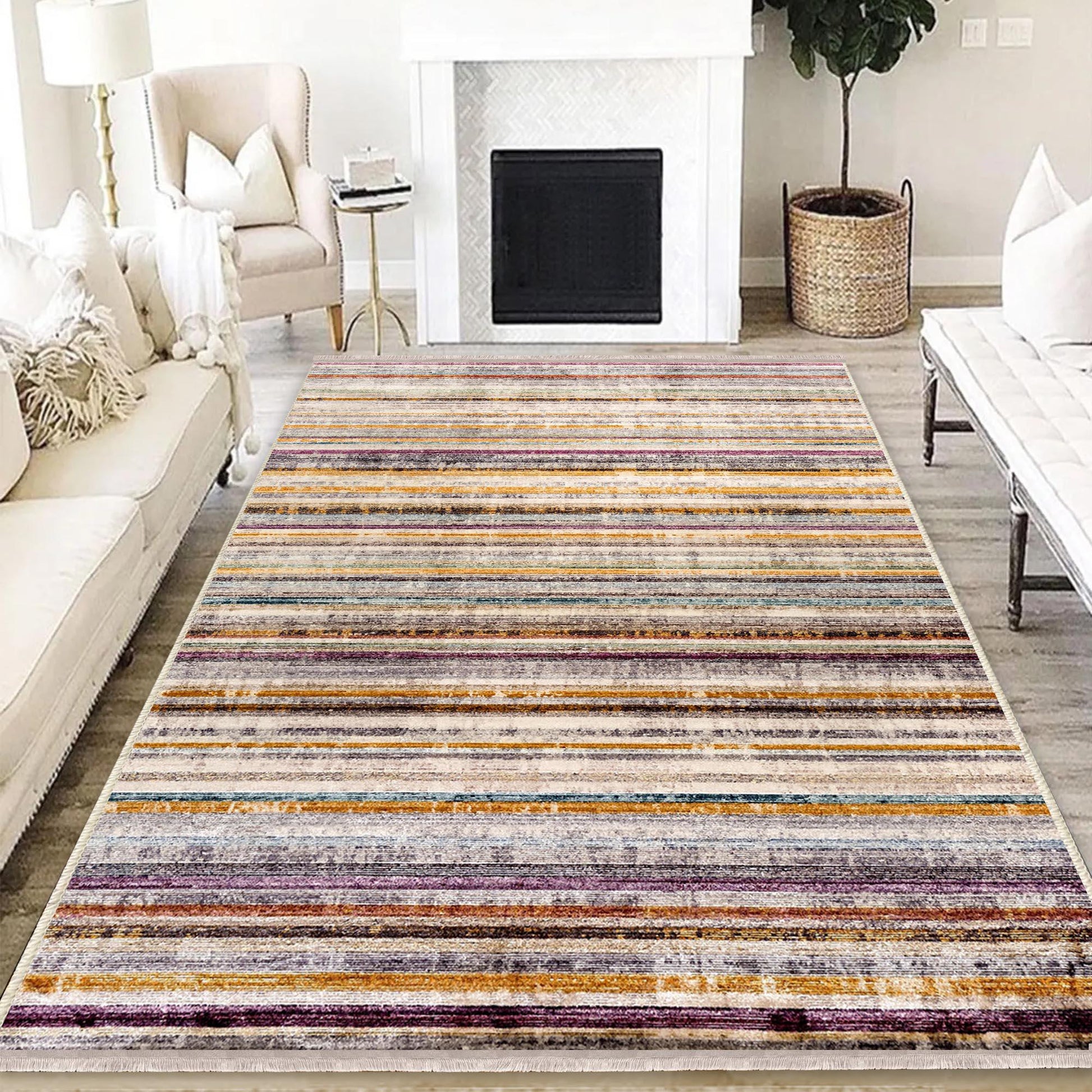 Authentic Ethnic Retro Persian Non-Slip Turkish Kilim Area Rug, Washable Living Room Rugs with pillow case gift, Housewarming Gift