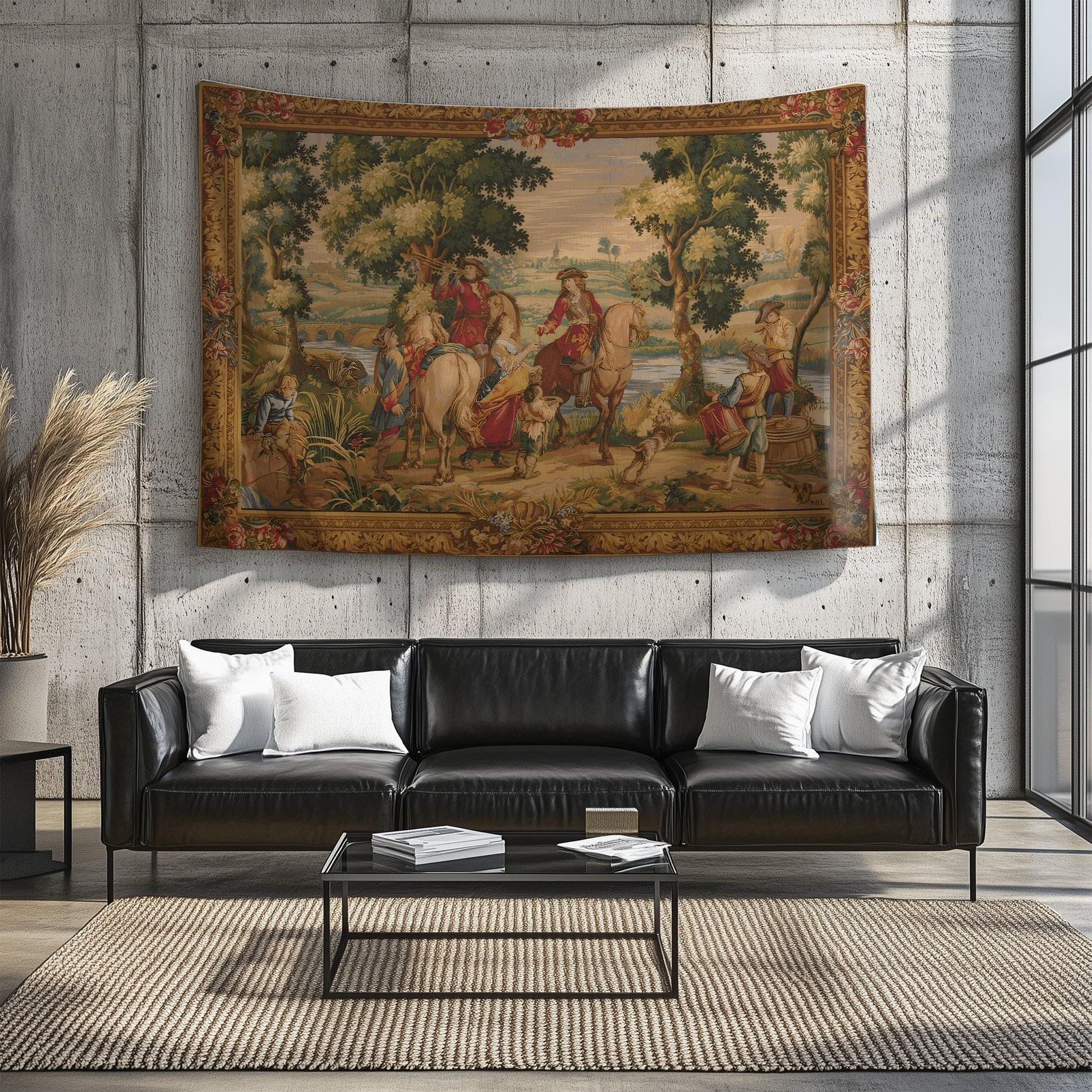 Vintage French Kings Pipers Wall Tapestry – Boho Bedroom & Living Room Decor, Detailed Artwork Textile, Unique Home Accent
