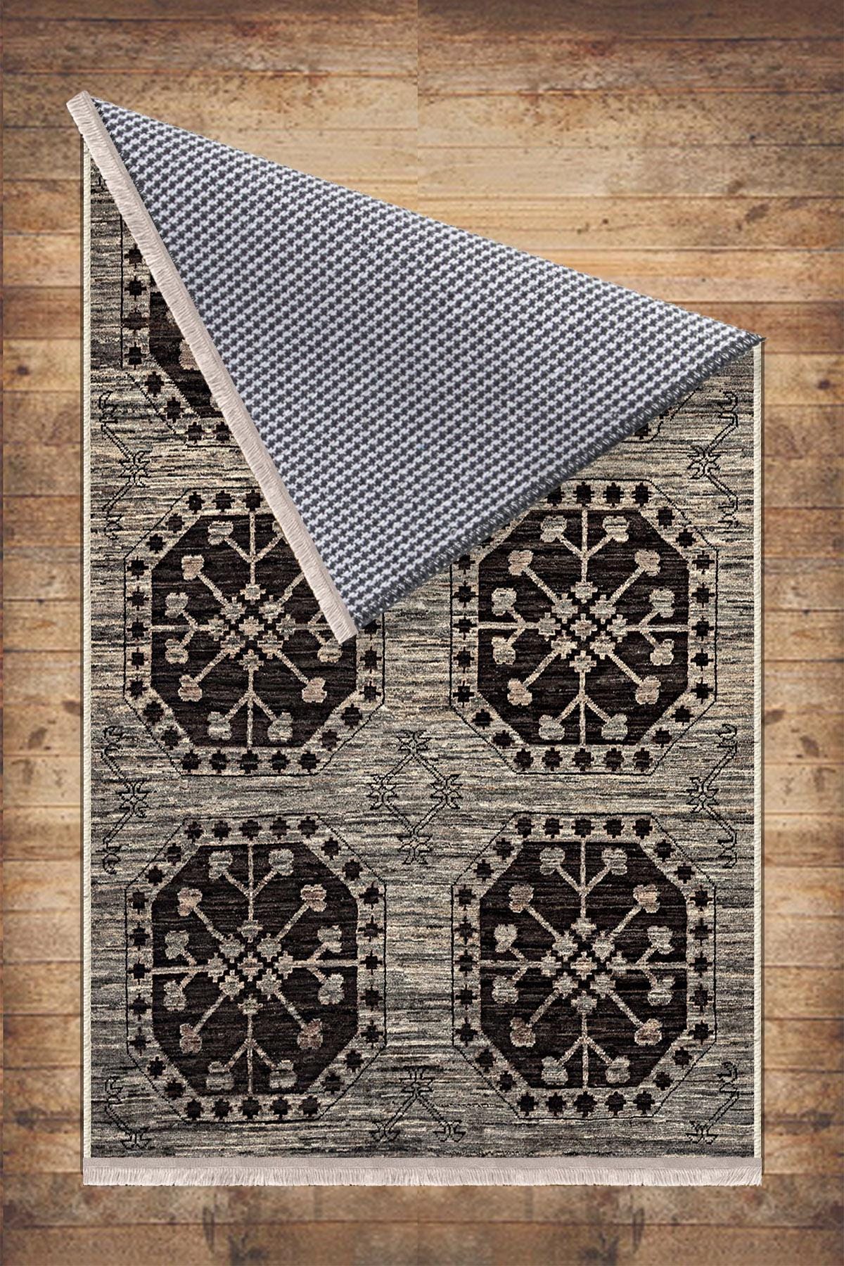 Authentic Ethnic Retro Persian Anatolian Turkish Kilim Area Rug, Washable Non Slip Living Room Rugs with pillow case gift, Brown Retro Rug