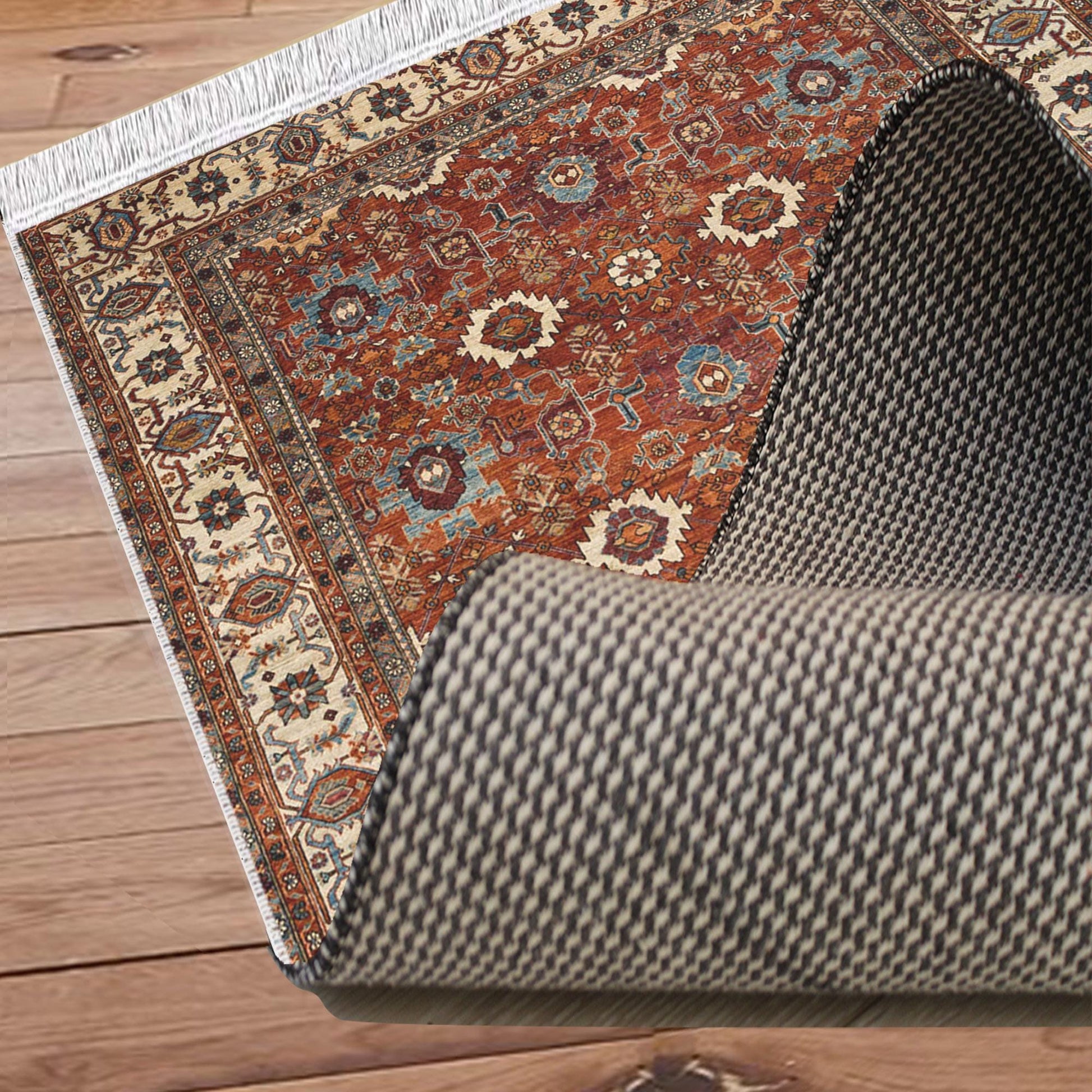 Brown Southwest Classic Area Rug|Ethnic Print Turkish Rug|Vintage Carpet|Washable Living Room Rug|Ottoman Court Carpet|Traditional Decor