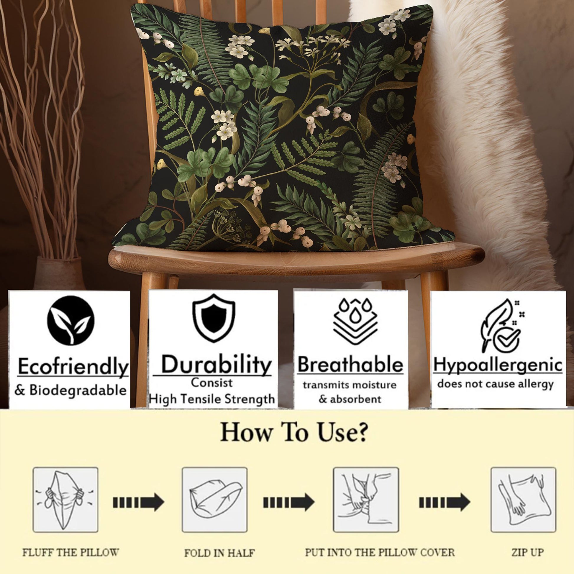 Kids Room Decor Pillow Covers, Bold Nursery Cushion & Decorative Children Throw Pillowcases for Playroom