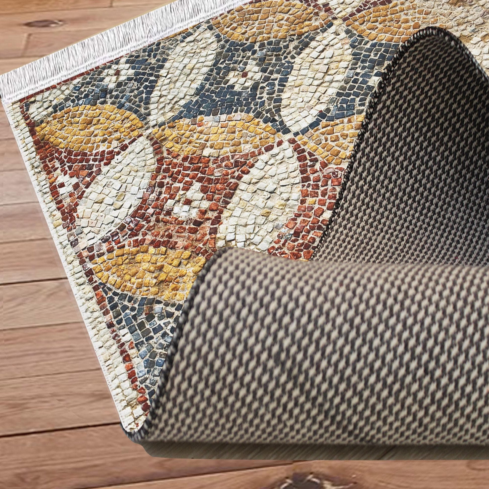 Authentic Ethnic Retro Persian Anatolian Turkish Kilim Area Rug, Washable Non Slip Living Room Rugs with pillow case gift, Mosaic Stones Rug