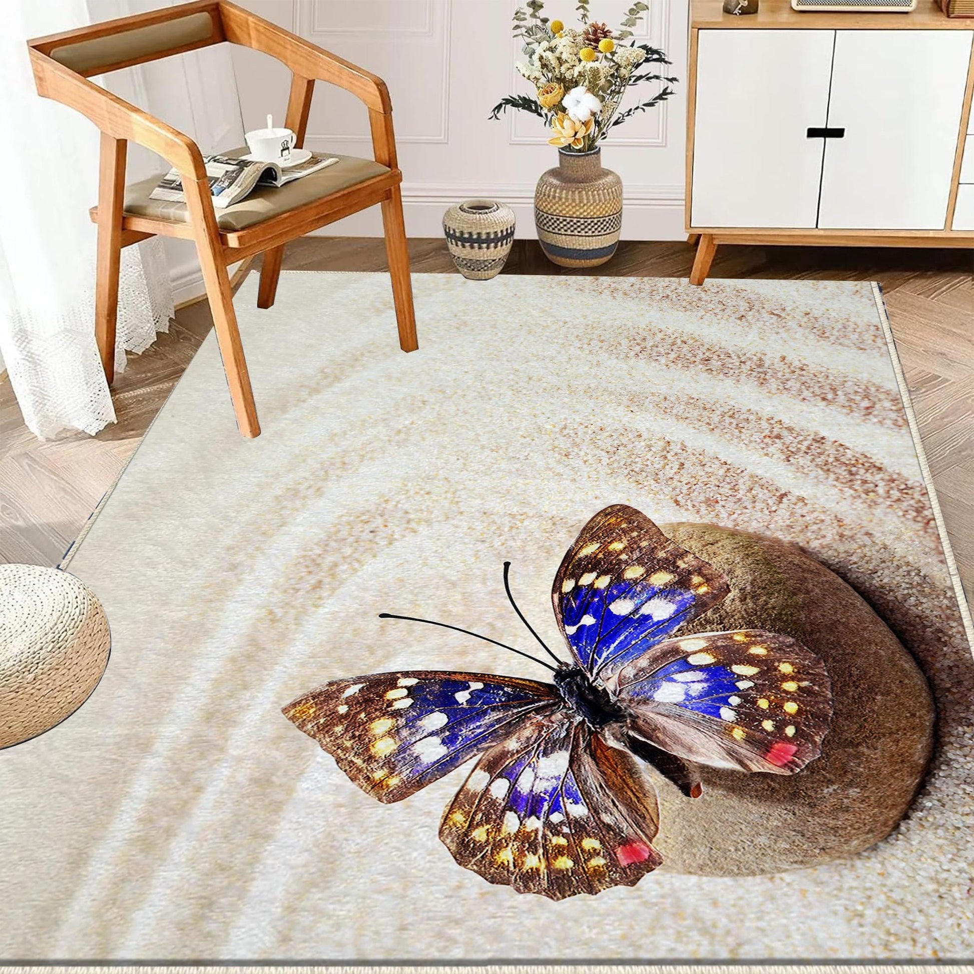 Butterfly Kitchen Runner Rug Non-Slip Washable Floor Mat, Modern Home Decor Kitchen Mat, Durable & Comfortable Non-Skid Kitchen Rug
