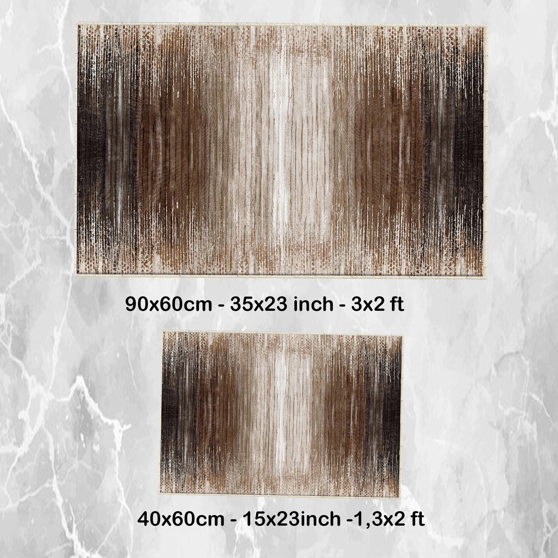 Brown Abstract Lines Bathroom Rug Non Slip Quick Dry Bath Mat - Geometric Toilet Mat, Soft Washable Modern Decor