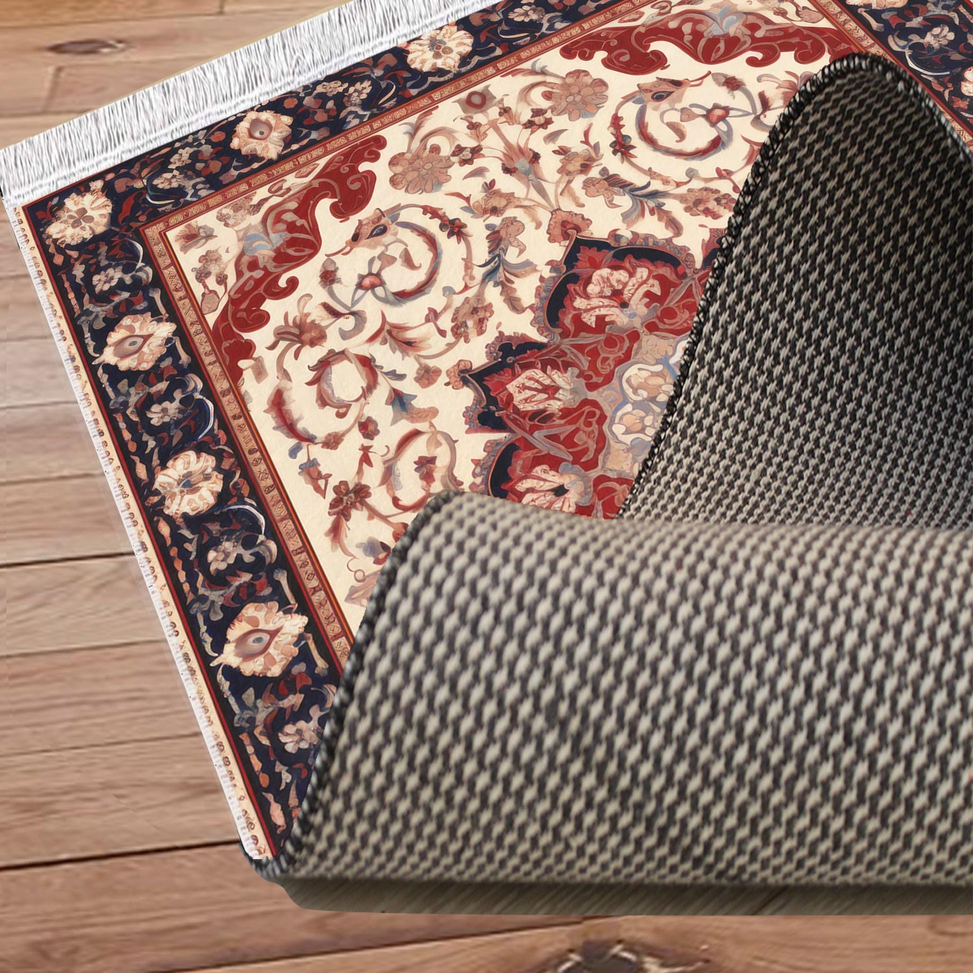 Persian Vintage Style Rug, Red Burgundy Turkish Ottoman Carpet, Soft Textured Kitchen Runner Bohemian Area Rug for Living Room Bedroom
