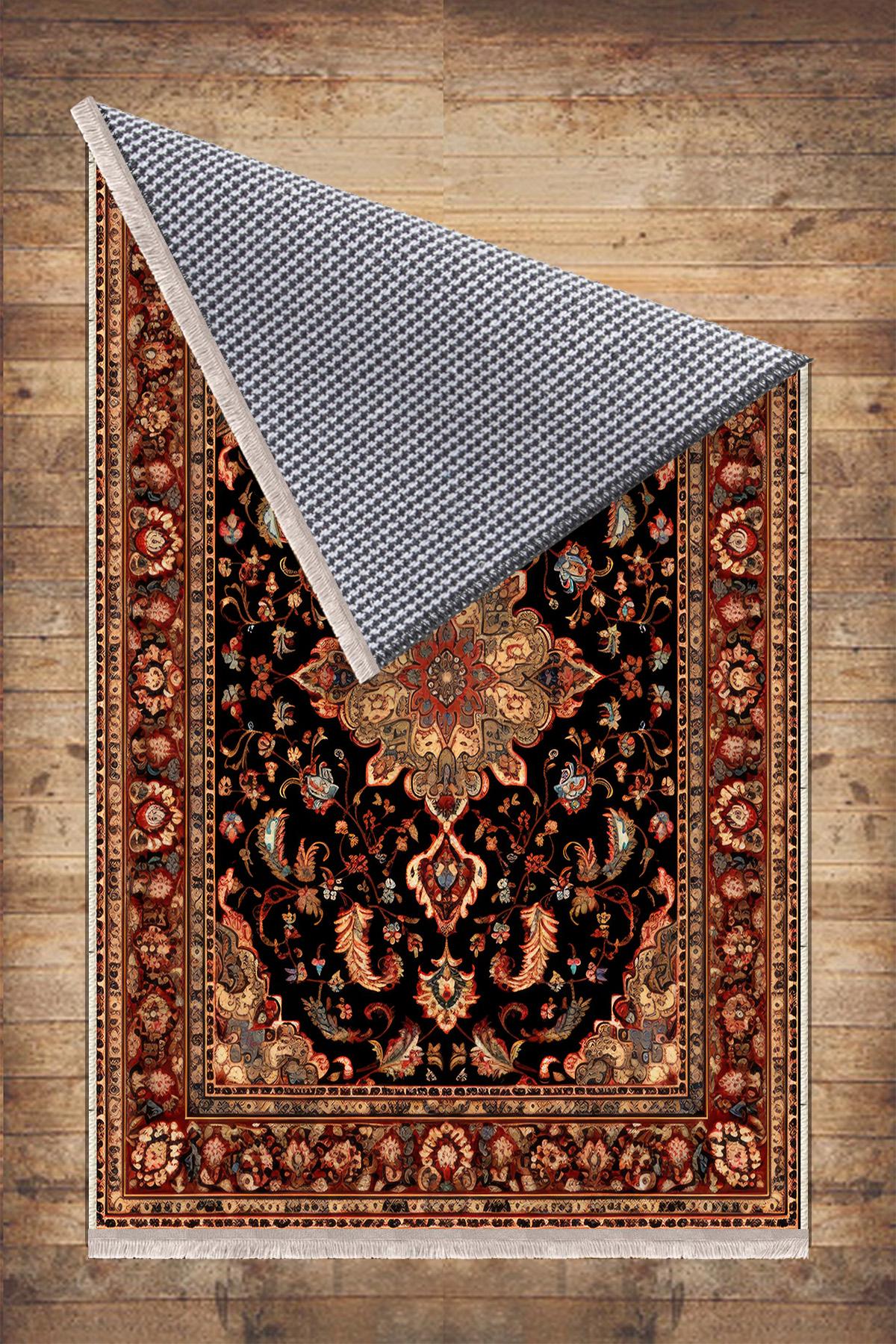 Persian Vintage Victorian Style Rug, Brown Turkish Medieval Carpet, Soft Textured Kitchen Runner, Bohemian Area Rug for Living Room Bedroom
