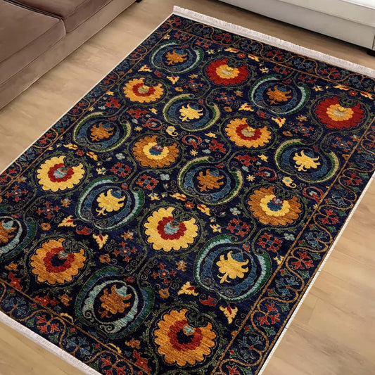 Authentic Ethnic Retro Persian Non-Slip Turkish Kilim Area Rug, Washable Living Room Rugs with pillow case gift, Housewarming Gift