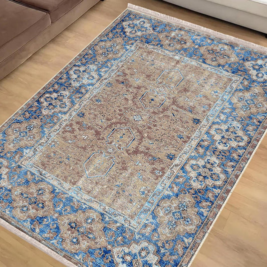 Authentic Ethnic Retro Persian Non-Slip Turkish Kilim Area Rug, Washable Living Room Rugs with pillow case gift, Housewarming Gift