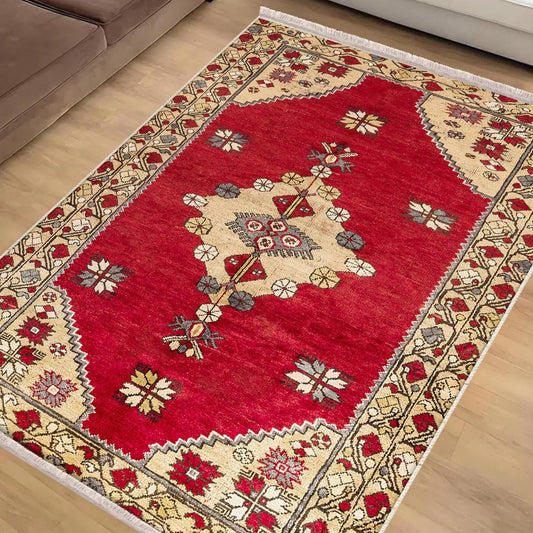 Authentic Ethnic Retro Persian Anatolian Turkish Kilim Area Rug, Washable Non Slip Living Room Rugs with pillow case gift, Brown Retro Rug