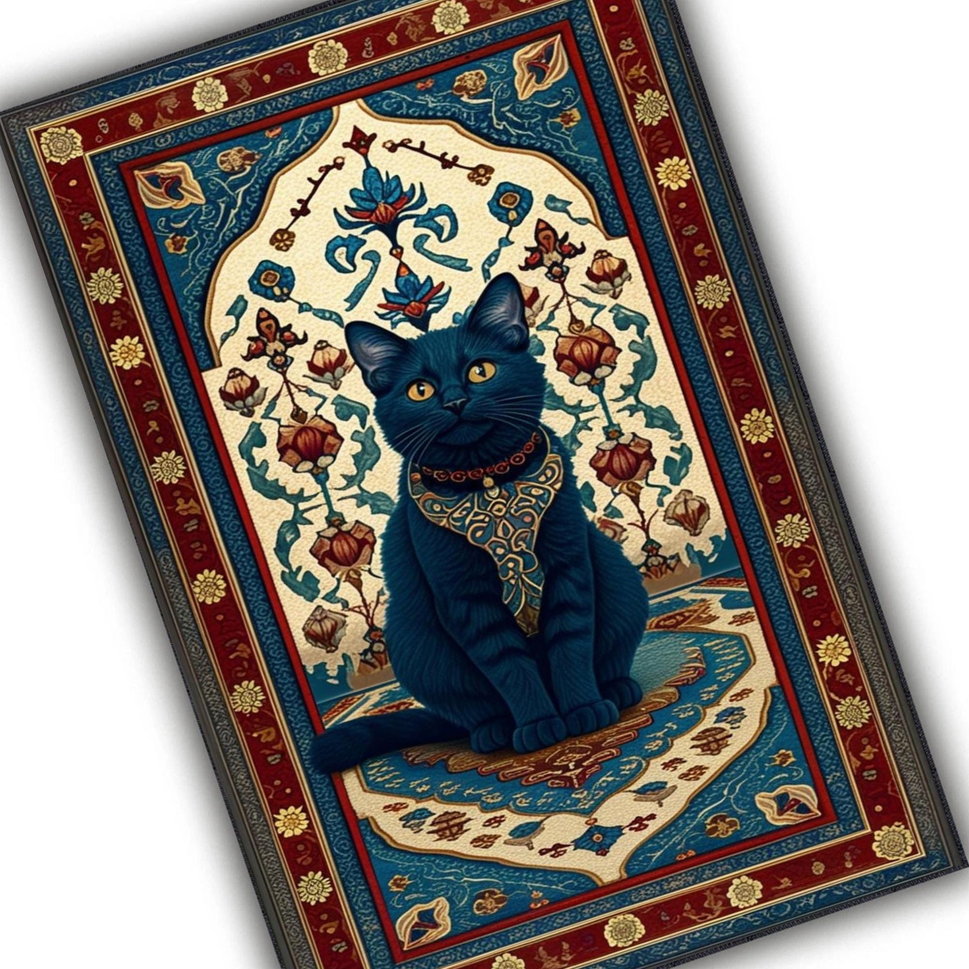 Whimsical Cat Rug Gothic Decor Dark Cottagecore Dark Academia Rug Moody Maximalism Cat Lovers Housewarming Gift