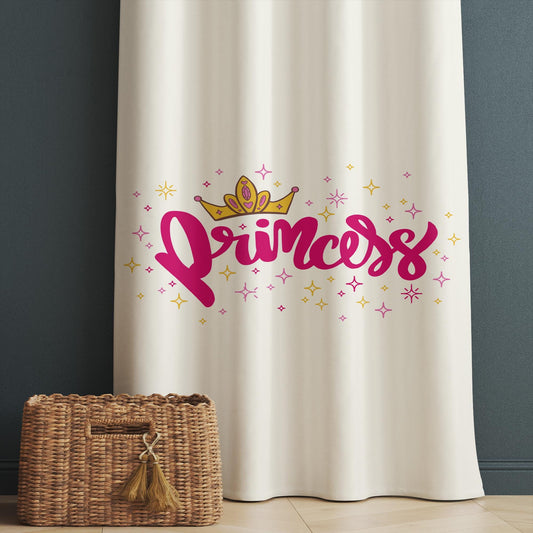 Pink Princess Kids Room Curtains, Custom Size Girls Window Drapes, Nursery Decor & Gift Pillow Case
