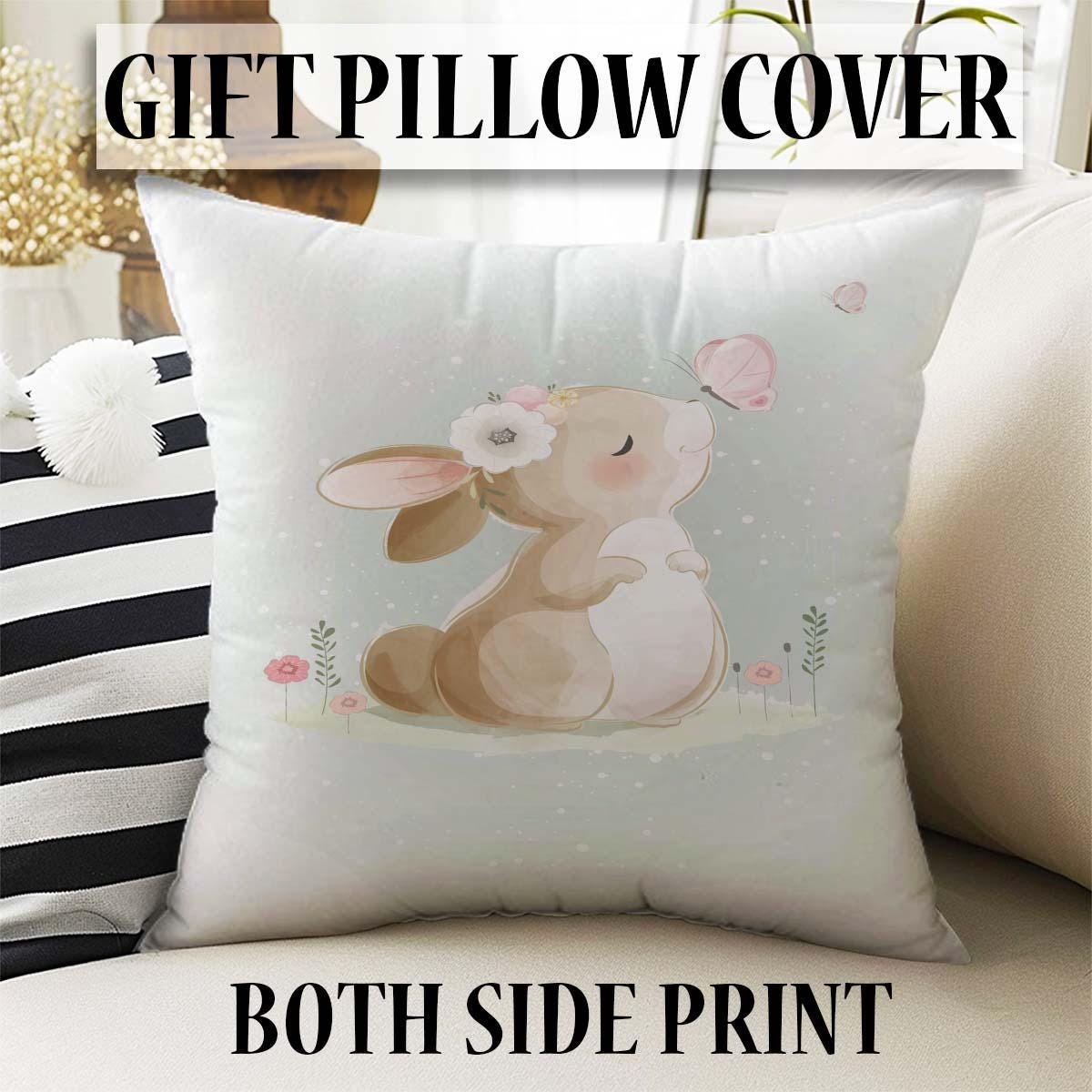 Cute Bunny Rabbit Baby Nursery Curtains , Custom Baby Room Drapes, Gift Pillow Covers, Cute Bedroom Window Treatment Decor