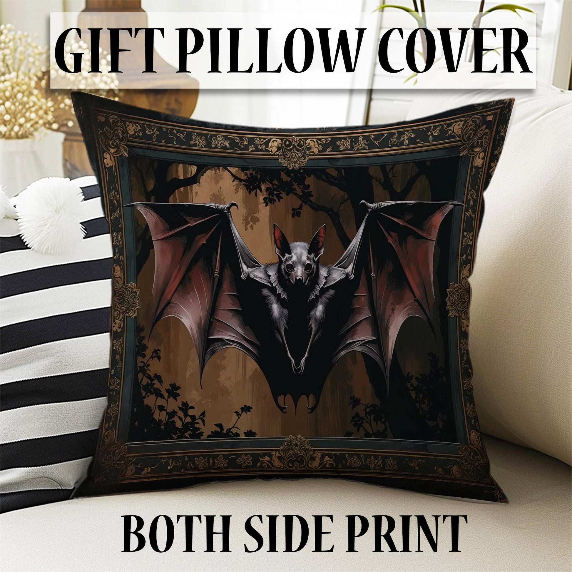 Bat Rug Dark Academia Mystic Gothic Area Rug | Enchanted Forest Bat Lover Whimsigoth Rug Dark Cottagecore Decor, Funky Moody Rug, Omka Rugs