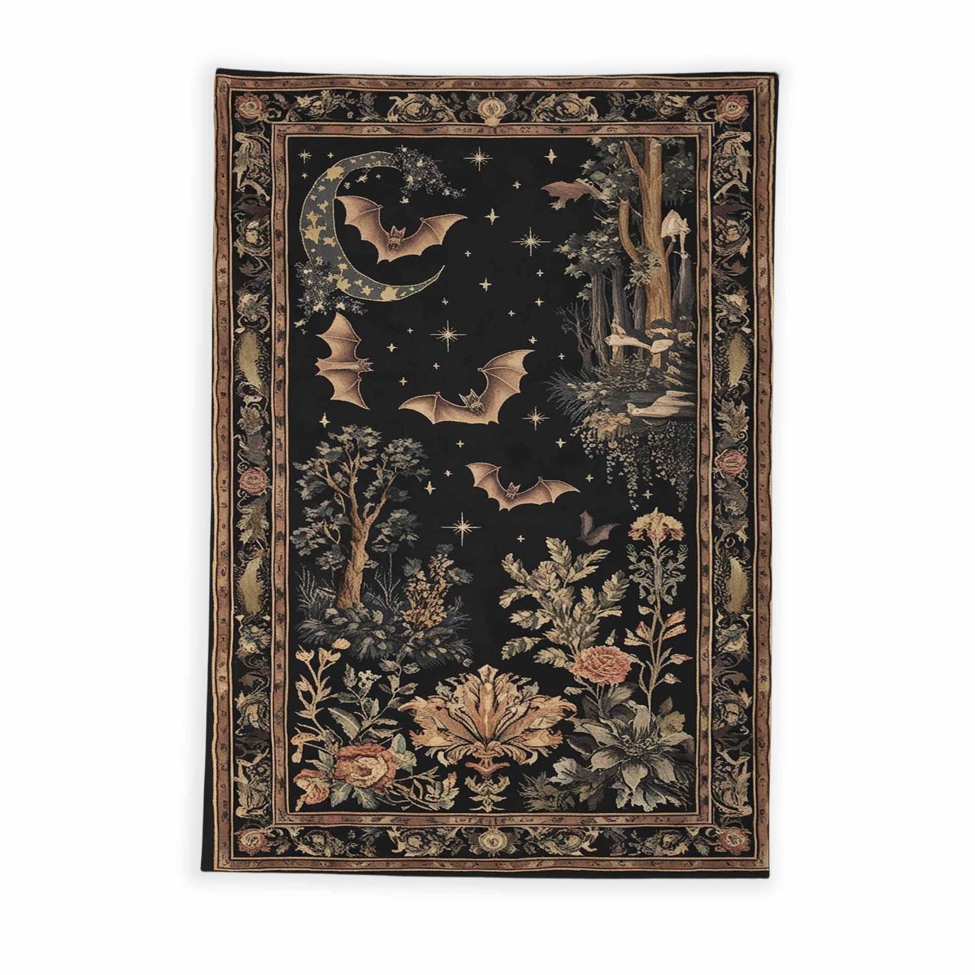 Dark Academia Mystic Bat Wall Tapestry, Witcy Decor Gothic Wall Art Hanging, Bat Lover Wall Tapestries, Whimsigoth Dark Celestial Home Decor