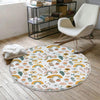 Round Colourful Floral Nursery Room Rug|Bestselling Kids Room Rugs|Handmade Kid&#39;s Carpets|Handmade Kids Room Rug|Cute Boho Baby Rugs