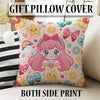 Round Colorful Cute Girl Nursery Room Rug, Cute Rainbow Rug For Kids Room, Playground Rug, Baby Rug, Nursery Decor with pillow case gift