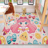 Round Colorful Cute Girl Nursery Room Rug, Cute Rainbow Rug For Kids Room, Playground Rug, Baby Rug, Nursery Decor with pillow case gift