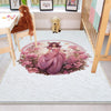 Round Fairy Princess Flowers Kids Room Rug, Cute Girl Rug For Kids Room, Playground Rug, Baby Rug, Nursery Decor with pillow case gift