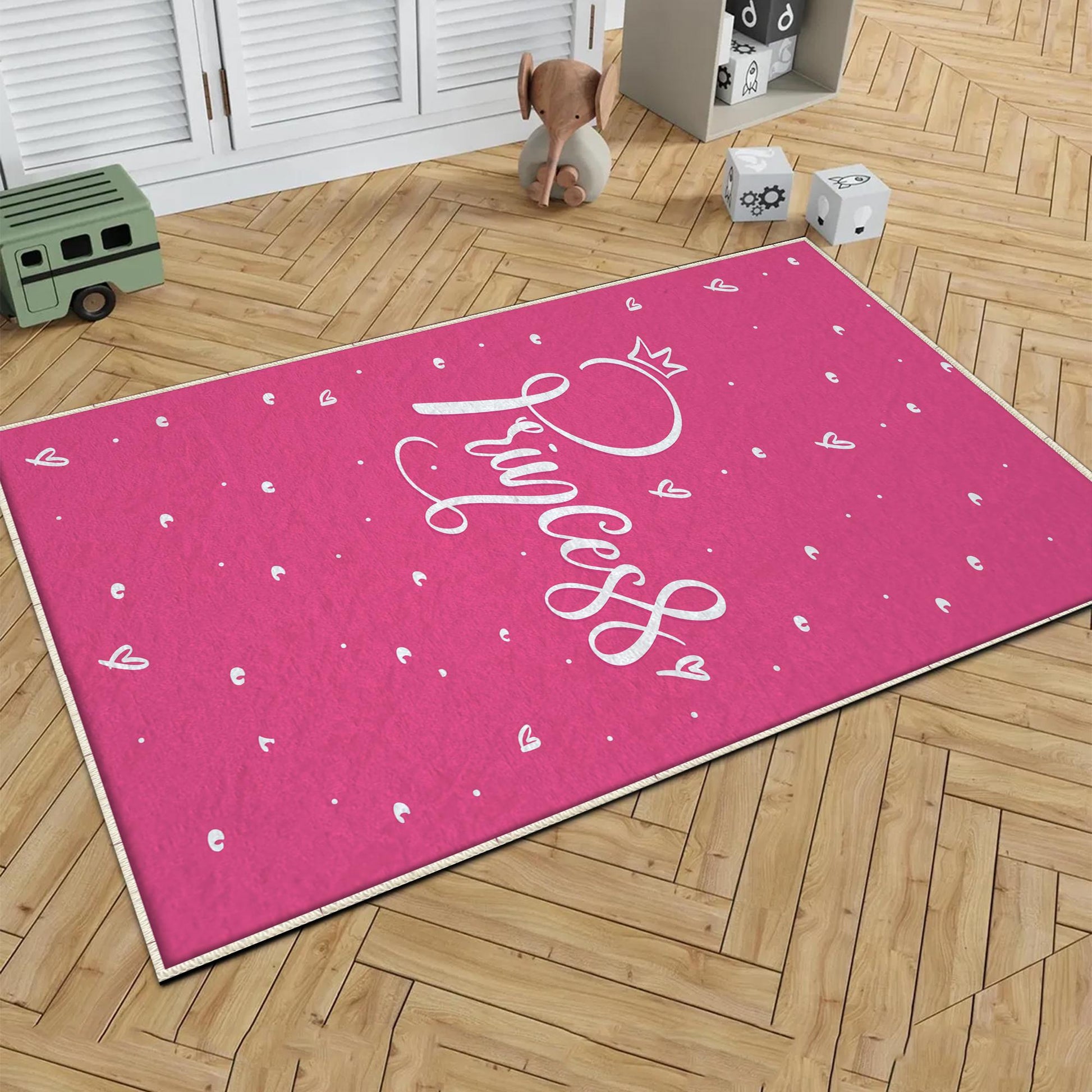 Round Pink Princess  Child Room Rug, Cute Girl Rug For Kids Room, Playground Rug, Baby Rug, Nursery Decor with pillow case gift