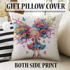 Colourful Cute Girls Kids Room Rug, Cute Girls Rug For Kids Room, Playground Rug, Baby Rug, Nursery Decor with pillow case gift