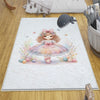 Round Little Princess Floral Nursery Room Rug, Cute Girl Rug Gift For Kids, Baby Shower Rug, Baby Gift, Nursery Decor with pillow case gift