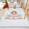 Round Little Princess Floral Nursery Room Rug, Cute Girl Rug Gift For Kids, Baby Shower Rug, Baby Gift, Nursery Decor with pillow case gift