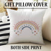 Colorful Fairy Rainbow Nursery Room Rug, Cute Pink Rug Gift For Kids, Baby Room Gift, Kids Room Decor with pillow case gift