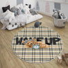 Round Wake up Cute Sleepy Bear Nursery Room Rug, Cute Rug Gift For Kids, Baby Room Gift, Kids Room Decor with pillow case gift