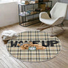 Round Wake up Cute Sleepy Bear Nursery Room Rug, Cute Rug Gift For Kids, Baby Room Gift, Kids Room Decor with pillow case gift